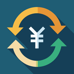 Euro and yen currency symbols as gold 3d finance icons