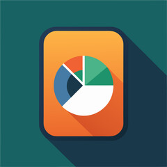 Vector illustration of a colorful pie chart icon for business data analysis and financial growth diagrams