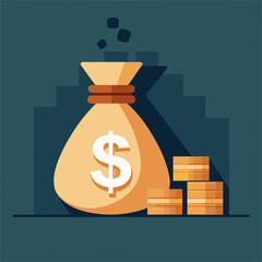 Green money bag with a dollar symbol, representing financial success and investment growth