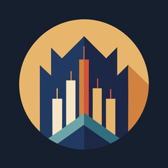 Vector illustration of business growth bar chart diagram icon
