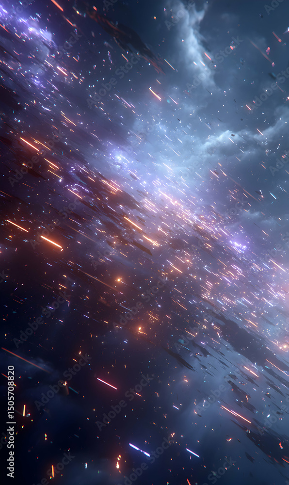Poster cosmic symphony of starlight and nebula dust creating a celestial masterpiece vibrant with color and