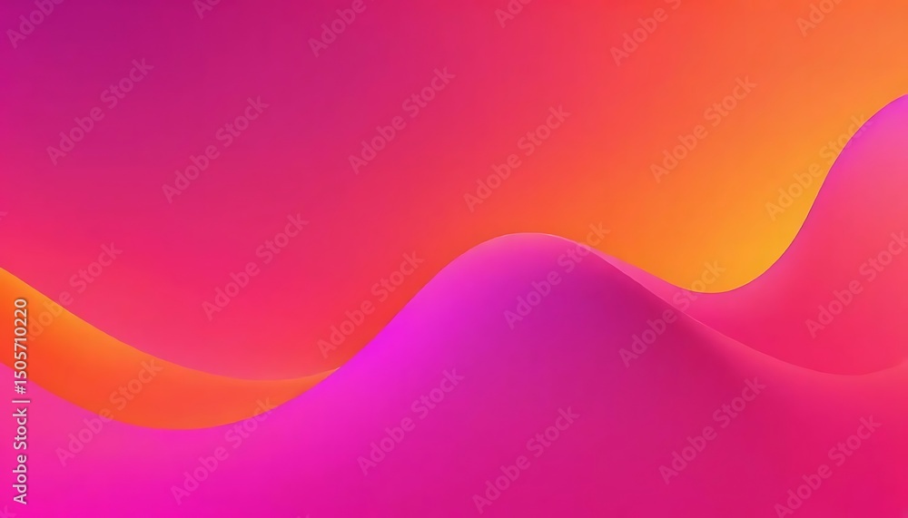 Aufkleber Gradient background with a smooth, wavy shape transitioning from pinks to oranges for depth effect.