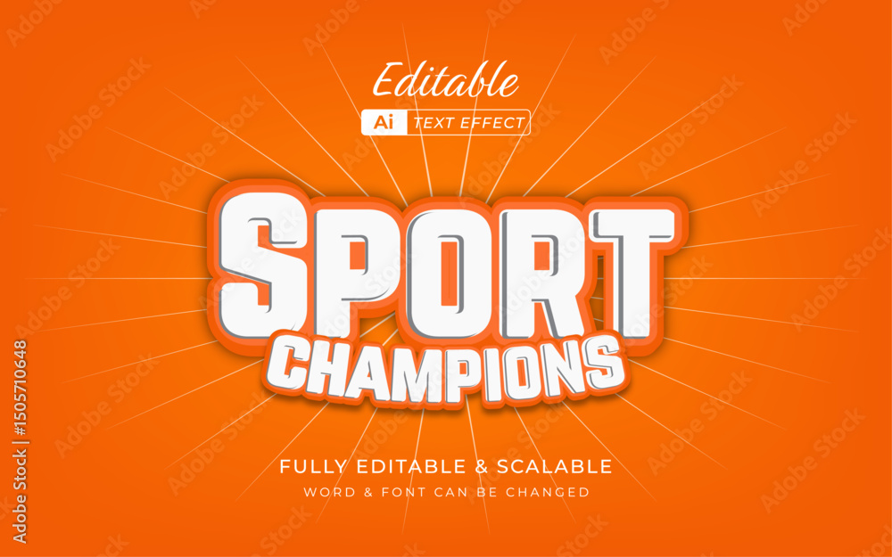 Poster bold and dynamic text effect for sport. can editable text