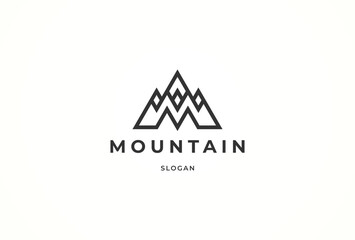Mountain logo, abstract letter M with mountain combination, usable for brand and company logos, logo design template element. vector illustration
