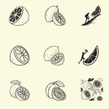 set of fruits and vegetables