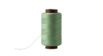 Isolated Spool of Green Thread on a Transparent Background Realistic Photo