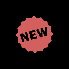 New product badge icon isolated on black background