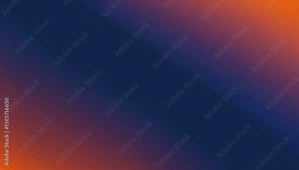 Poster abstract gradient background with blend of deep blue and warm orange tones in modern style.