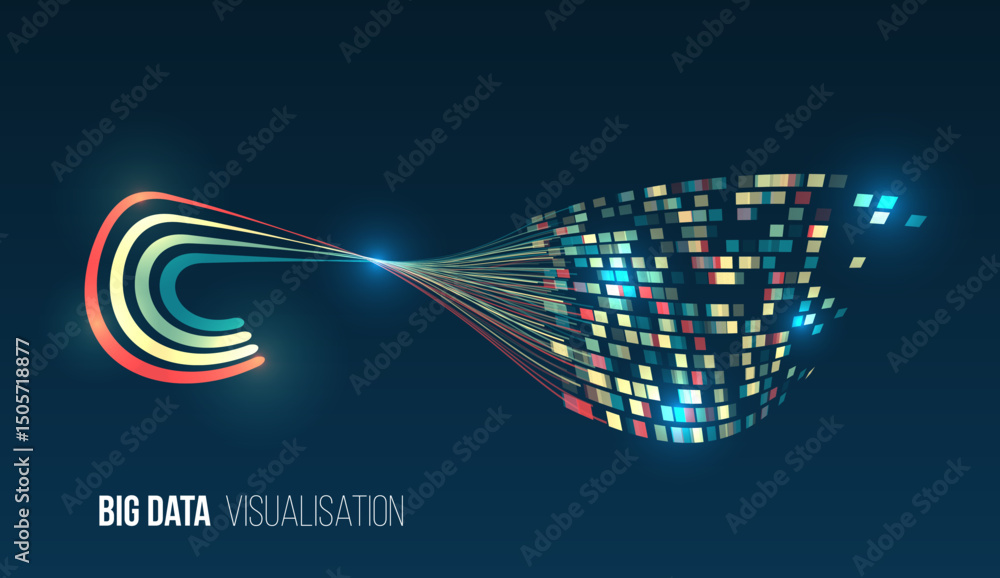 Poster information processing, machine learning and artificial intelligence technologies. abstract illustra
