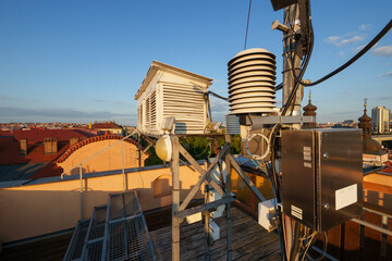 Meteorological observatory with scientific weather instruments