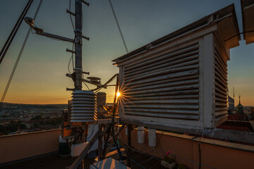 Meteorological observatory with scientific weather instruments