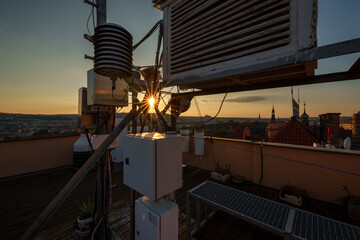Meteorological observatory with scientific weather instruments