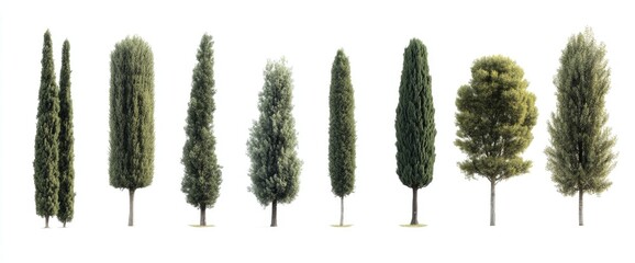 Collection of  Tall Trees in Various Shapes
