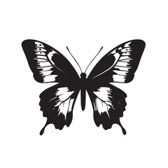 Elegant Butterfly Silhouette Icon Clipart Isolated Design