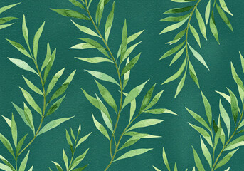 seamless pattern with green leaves