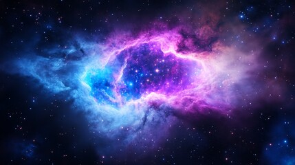 Fototapeta premium Cosmic Swirl Nebulae and Celestial Dance - A vibrant nebula swirls in a cosmic dance, symbolizing creation, mystery, infinity, wonder, and the vastness of space