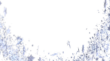 Elegant silver stars burst across a white background, perfect for holidays or celebrations.  Download now!