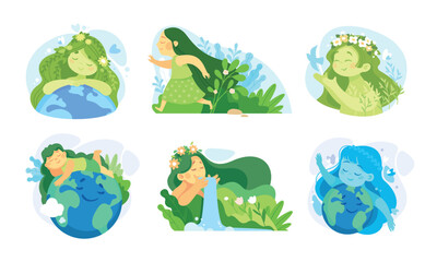 Artistic Illustrations Inspired by Nature, Showcasing the Spirits of Earth and Its Elements