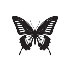 Elegant Butterfly Silhouette Icon Clipart Isolated Design Silhouette
