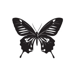 Elegant Butterfly Silhouette Icon Clipart for Design Projects