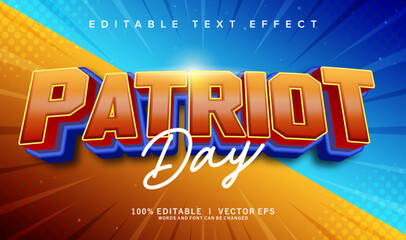 patriot day vector text effect with modern style design