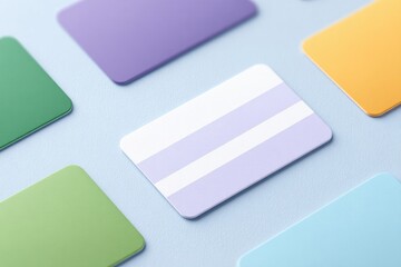 collection of digital coupon and discount cards scattered across white surface each in clean simplified design with