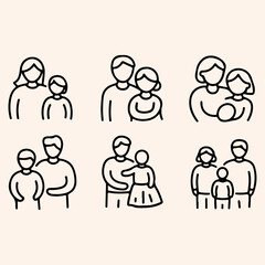 Obraz premium High Quality Family and Parenting Line Icon Set