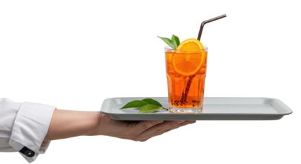 Isolated Aperol Spritz Cocktail on a Tray