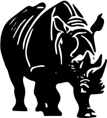 vector illustration of a rhinoceros