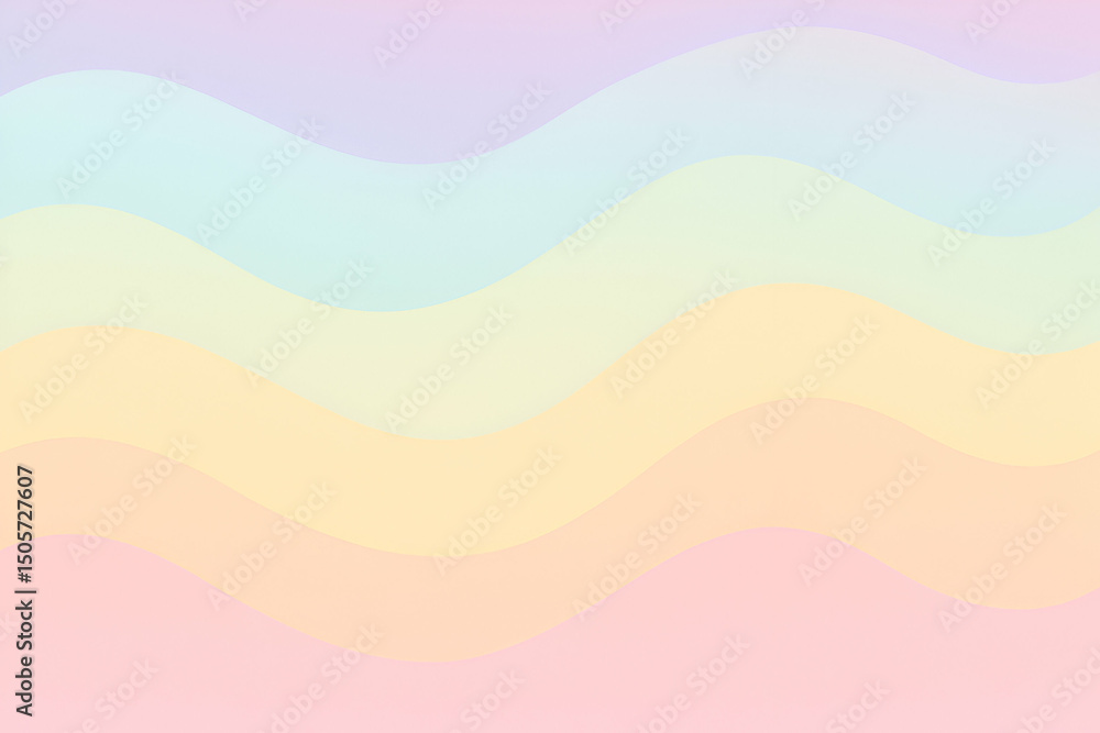 Poster a soft, pastel wavy pattern that evokes a serene and calming atmosphere. ideal for background use in