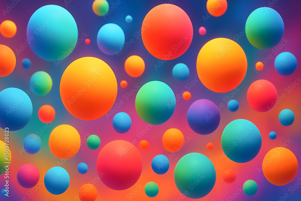Aufkleber a vibrant and colorful abstract background featuring a multitude of spherical shapes in various size