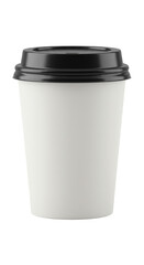 Isolated White Coffee Cup With Black Lid Transparent Background Photo