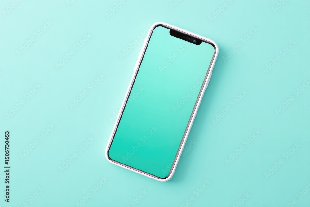 Aufkleber minimalistic mockup of sleek modern gadget or device placed on solid color background