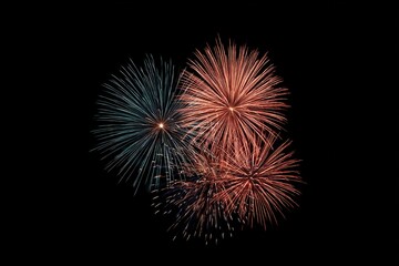 Fototapeta premium minimalistic fireworks display against clear night sky embodying essence of independence day usa with ample copy space
