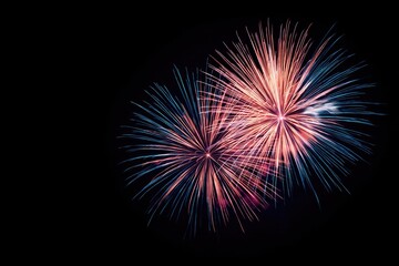 minimalistic fireworks display against clear night sky embodying essence of independence day usa with ample copy space