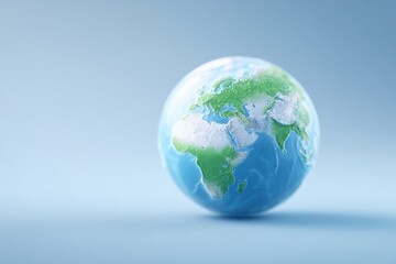 Fototapeta premium minimalistic scene showcasing globe on clean background symbolizing global climate policies and environmental