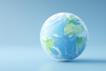 Fototapeta premium minimalistic scene showcasing globe on clean background symbolizing global climate policies and environmental