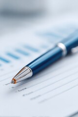 minimalistic setup showing credit rating sheet with pen on white desk emphasizing meticulous attention needed for financial