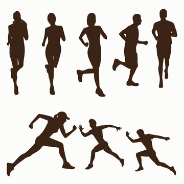 runners vector silhouettes