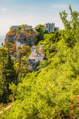 View of Venus Castle, Castello di Venere in Erice, province of Trapani. Sicily, Italy