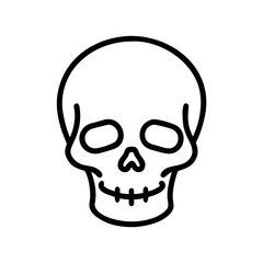 Fototapeta premium Simple outlined skull illustration in minimalistic design 