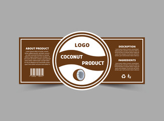 Bottle Label Coconut Brand Name Template Design Packaging Product Vector Illustration