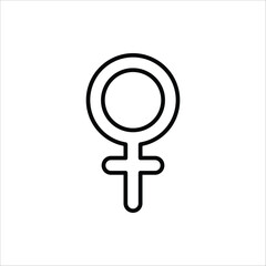 Female gender icon. Single line Female gender icon vector background. Vector illustration for web design. Isolated on white background.