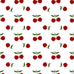 Cherry pattern, white isolated background