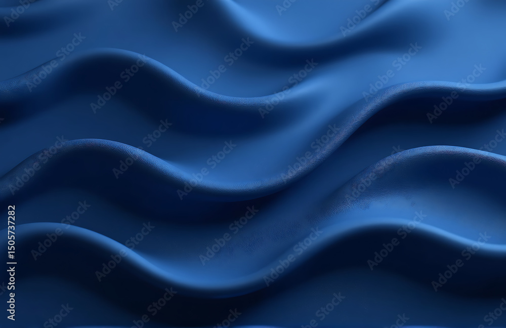 Poster elegant navy blue background features wavy soft folds providing beautiful clean canvas text design