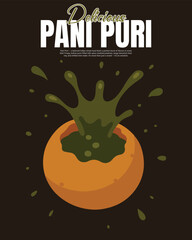 testy delicious pani puri illustration social media post