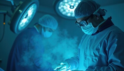 Surgeon Operating on Patient in Surgery Room