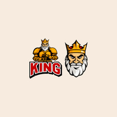 King icon flat vector design.