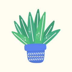 Vector with boho cactus, succulents, and floral elements in pastel Scandinavian style
