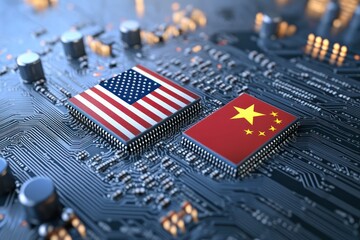 USA and China tech rivalry on microchips